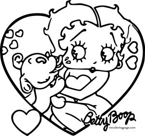 Betty Boop Dog Heart Coloring Pages