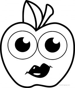 Cartoon Girl Apple Coloring Pages