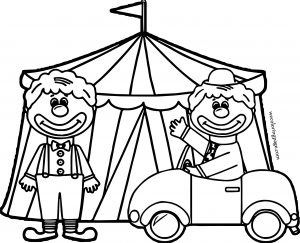 Circus Clown Tente Car Coloring Page Circus Theme