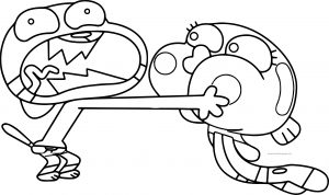 Darwin Gumball No Talk Please Coloring Page