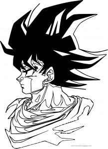 Goku Side Face Coloring Page