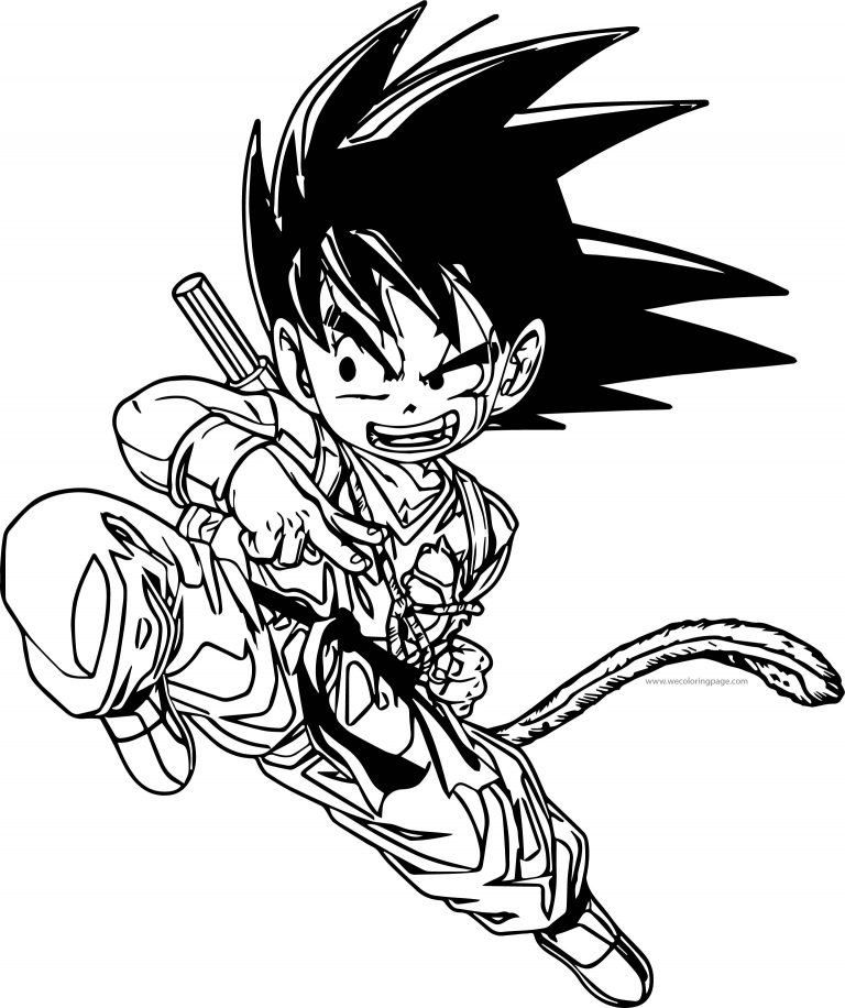 Goku Small Kick Coloring Page | Wecoloringpage.com