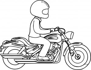 Man Riding A Motorcycle Coloring Page