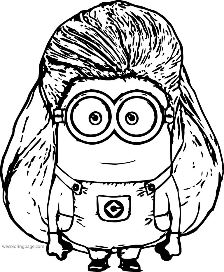 Minions Big Hair Coloring Page - Wecoloringpage.com