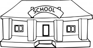School Building Bend Coloring Page
