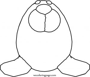 Seal Front View Cartoon Coloring Page