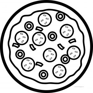 Top View Pizza Coloring Page
