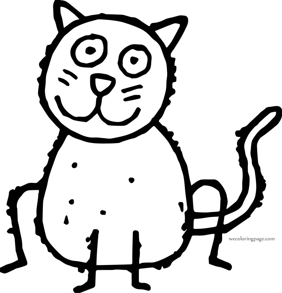 Basic Drawing Cat Coloring Page - Wecoloringpage.com