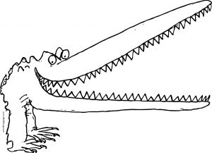 Big Mouth Creature Crocodile Alligator Coloring Page