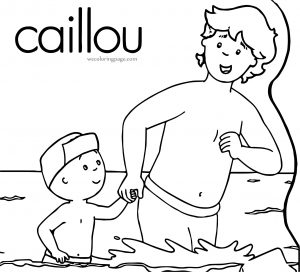 Caillou And My Father At Sea Coloring Page