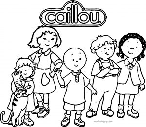 Caillou Family Friends Coloring Page