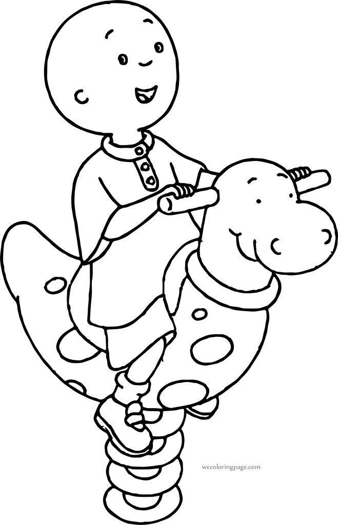 Caillou Jumping Toy Coloring Page - Wecoloringpage.com