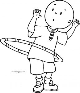 Caillou Playing Turning Ring Coloring Page