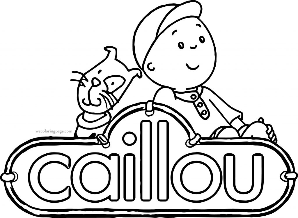 Caillou Text Cat Coloring Page - Wecoloringpage.com