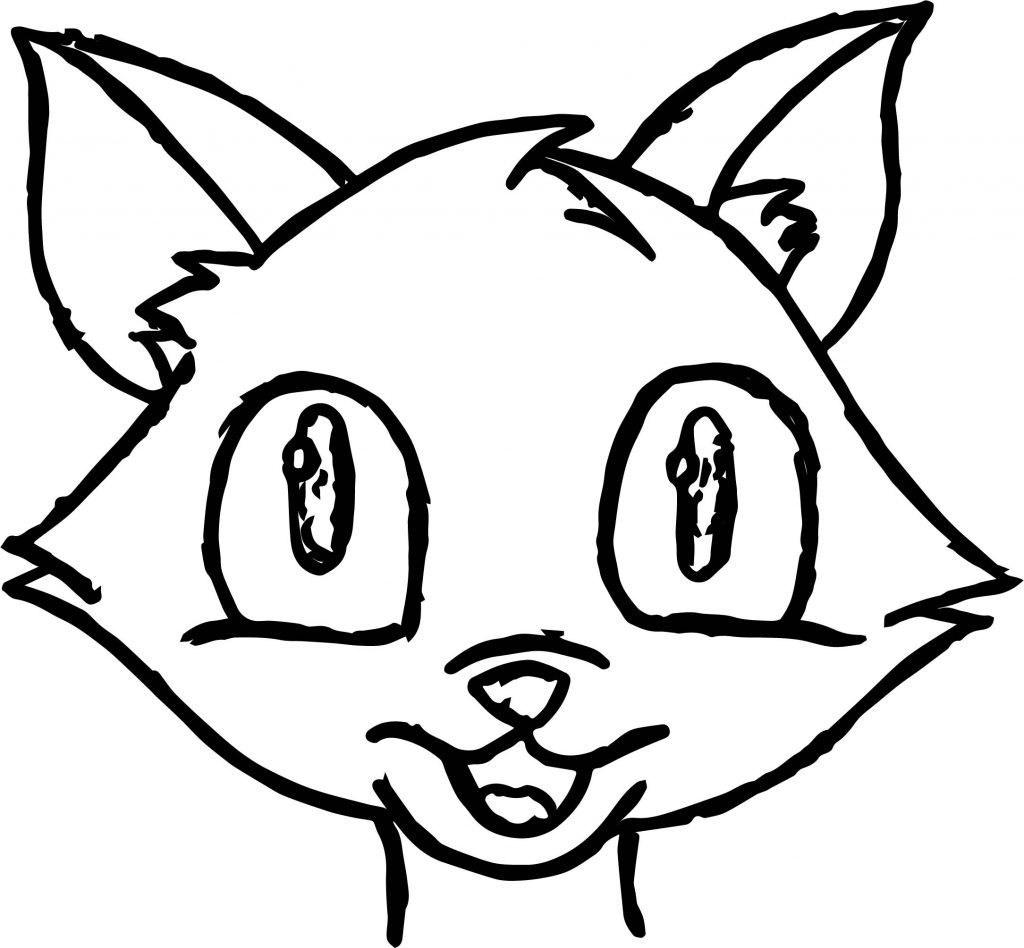 Cat Face Bold Coloring Page - Wecoloringpage.com