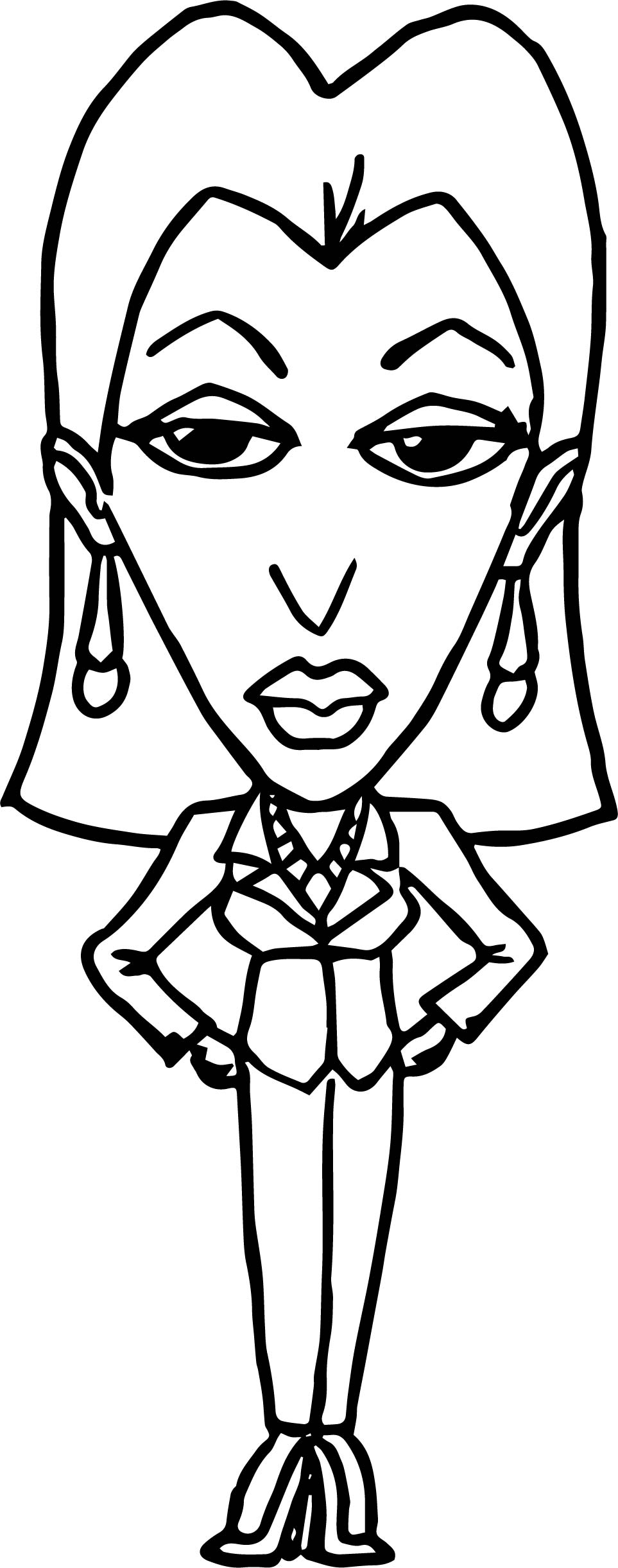 Characters Woman Big Head Coloring Page - Wecoloringpage.com