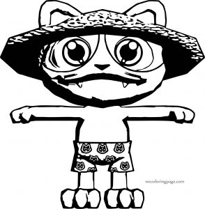 Chinese Cat Front View Coloring Page