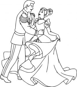 Cinderella And Prince Charming Dance Show Time Coloring Pages