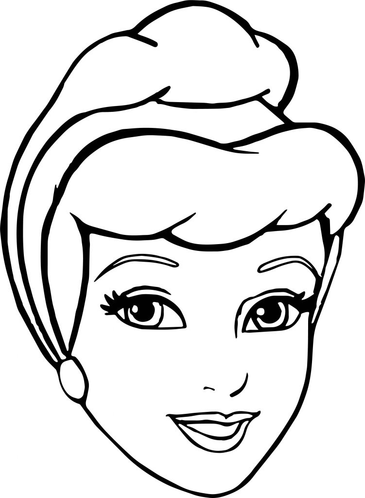 Cinderella Face Coloring Pages - Wecoloringpage.com