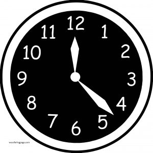 Clock Black Background Coloring Page