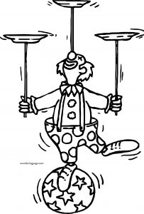 Clown Ball Plates Coloring Page