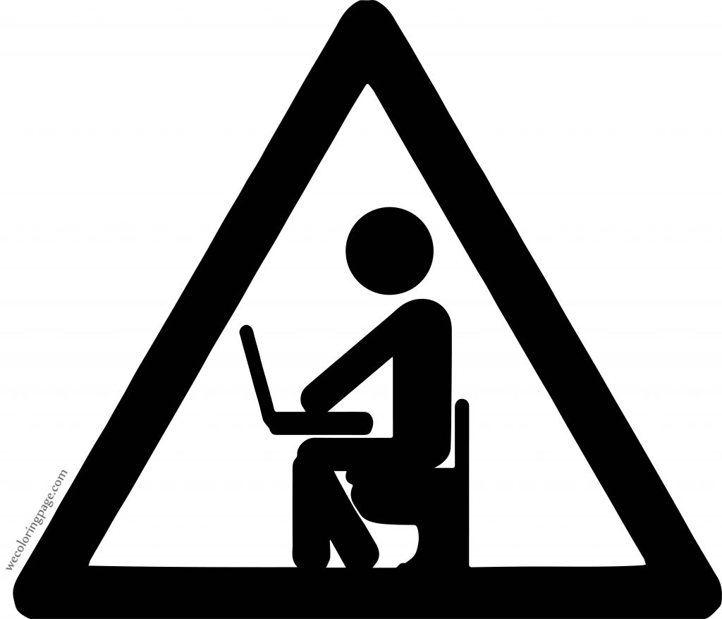 Computer Engineer Black Sign Coloring Page - Wecoloringpage.com