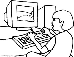 Computer Engineer Children Coloring Page