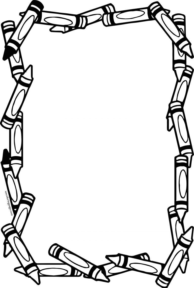 Crayon Pens Vertical Border Coloring Page | Wecoloringpage.com