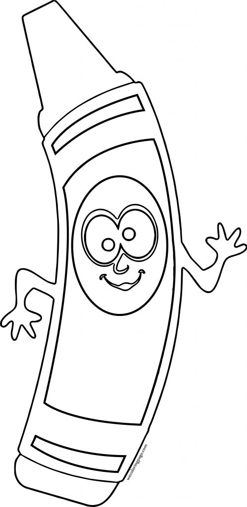 Crazy Cartoon Crayon Pen Coloring Page - Wecoloringpage.com