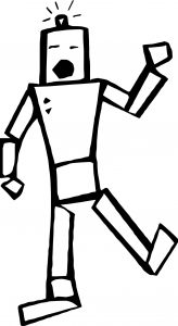 Crazy Dance Robot Coloring Page