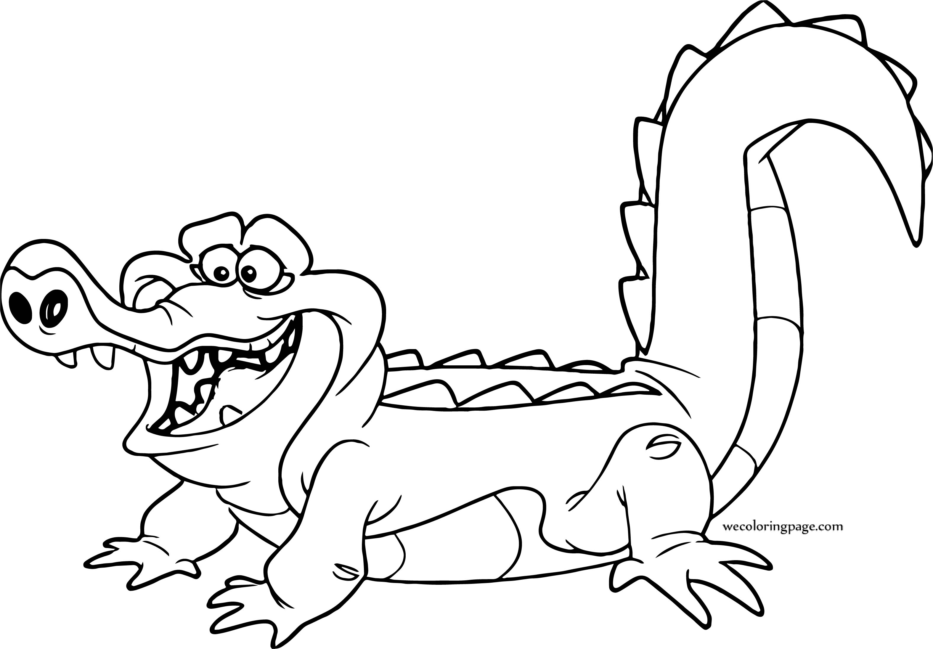 Crocodile Alligator Cartoon Excited Coloring Page Wecoloringpage 12288 ...