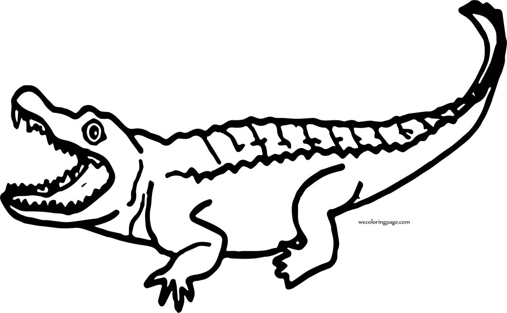 Crocodile Alligator Open Mouth Coloring Page - Wecoloringpage.com