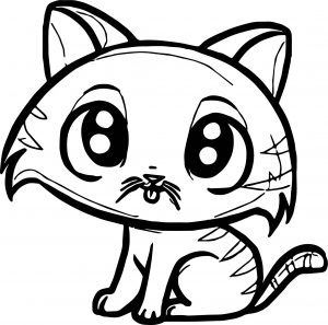 Cute Small Cat Coloring Page