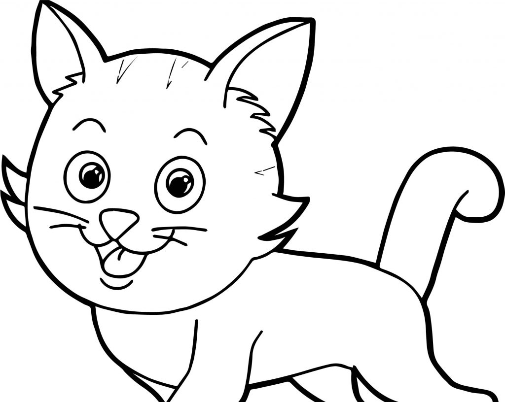 Cute Smile Cat Coloring Page - Wecoloringpage.com