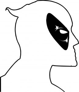 Deadpool Side Face Coloring Page