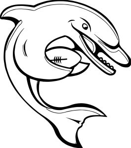 Dolphin American Footballl Baseball Coloring Page