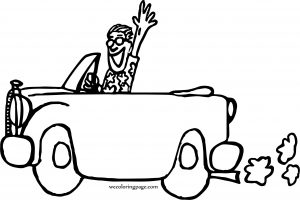 Hello Travel Car And Man Coloring Page