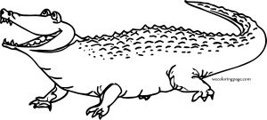 Hungry Crocodile Alligator Coloring Page