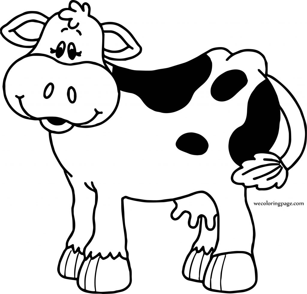 Just Cow Cartoon Coloring Page - Wecoloringpage.com