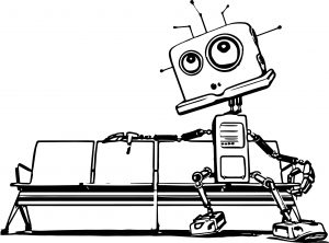 Robot Character Coloring Page