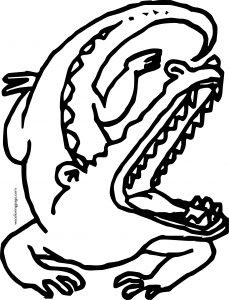Scream Crocodile Alligator Coloring Page