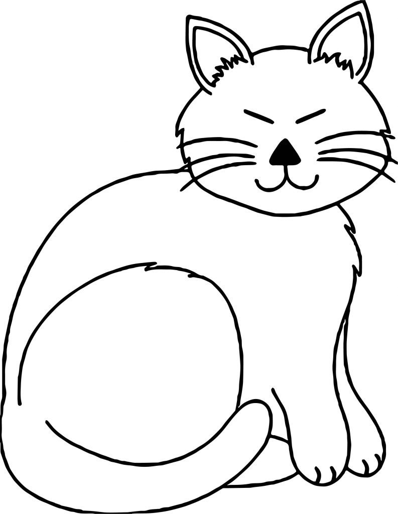 Smile Relax Cat Coloring Page | Wecoloringpage.com