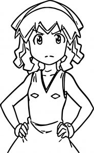 squid girl front view free coloring page