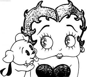 Betty Boop Dog Love Coloring Page