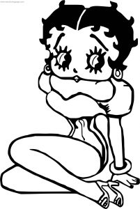 Betty Boop Sit Coloring Page