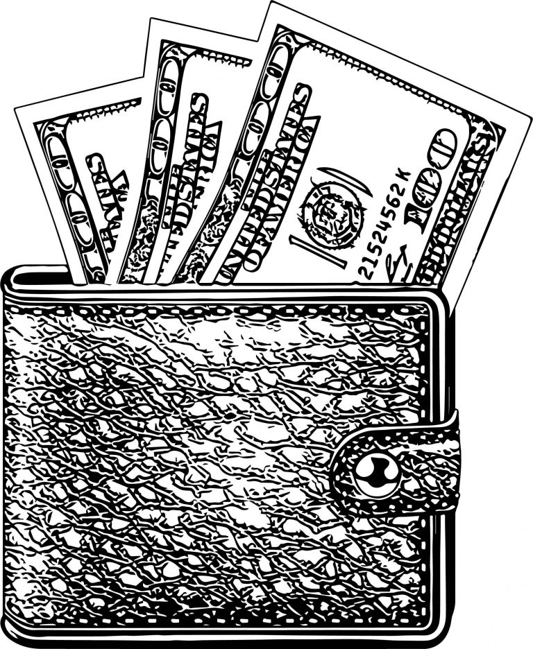 Black Wallet Coloring Page - Wecoloringpage.com