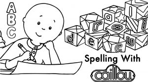 Caillou Abc Spelling With Coloring Page