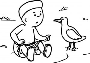 Caillou Duck Coloring Page