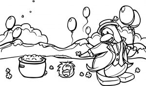 Club Penguin Party Coloring Page