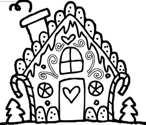 Cute Gingerbread House Gingerbread House Coloring Page